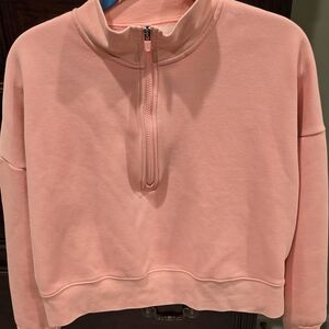 Fabletics Soft Coral Half-Zip Sweatshirt